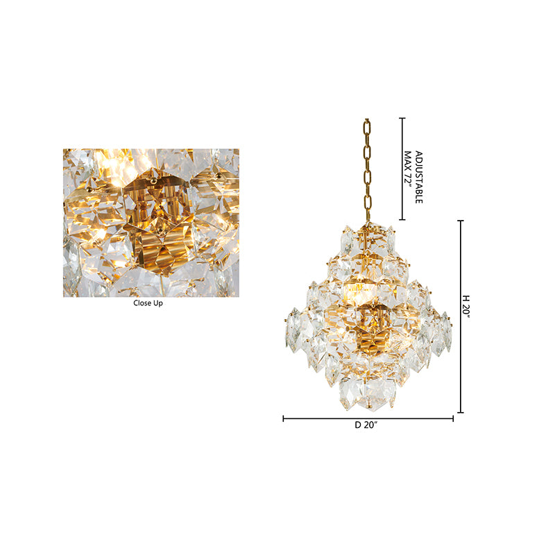 Clear Crystal Chandelier with Hardware (GL438) by Bethel - view 3