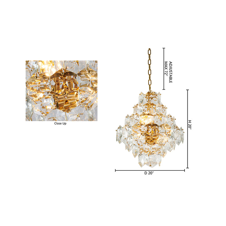 Clear Crystal Chandelier with Hardware (GL438) by Bethel - view 3