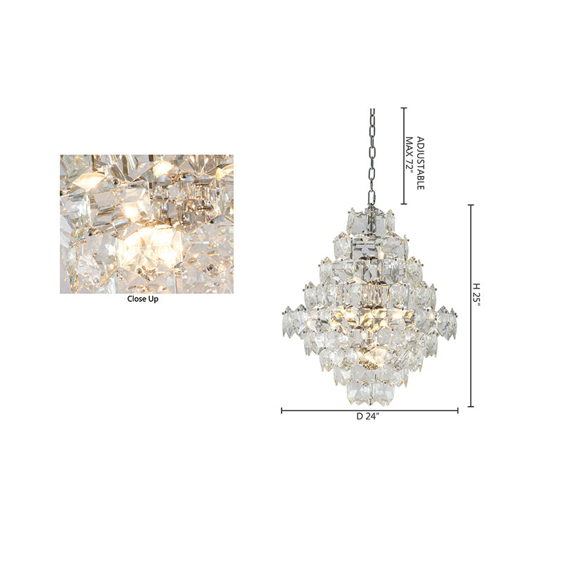 Clear Crystal Chandelier with Hardware (GL438) by Bethel - view 15