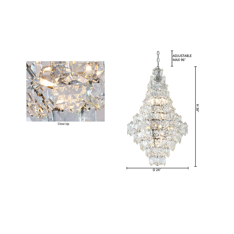 Clear Crystal Chandelier with Hardware (GL438) in Chrome by Bethel