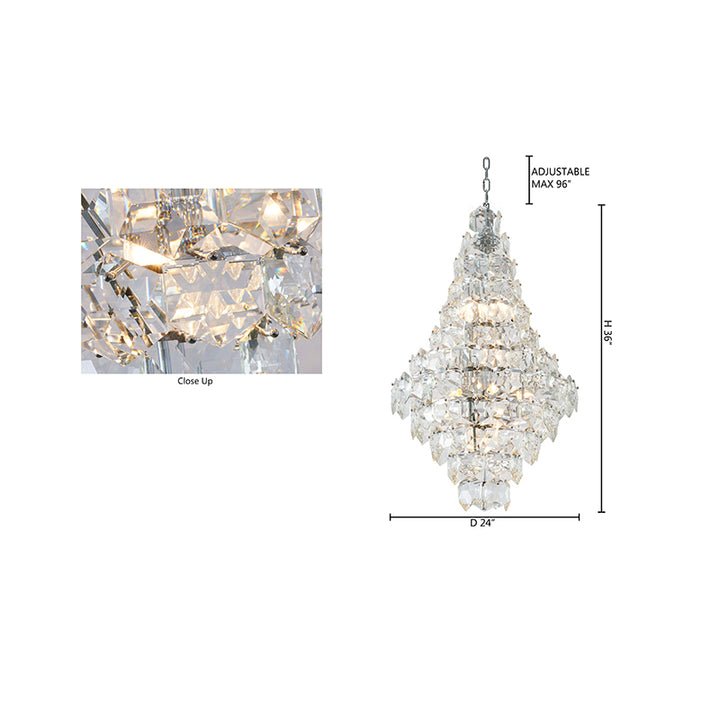 Clear Crystal Chandelier with Hardware (GL438) in Chrome by Bethel