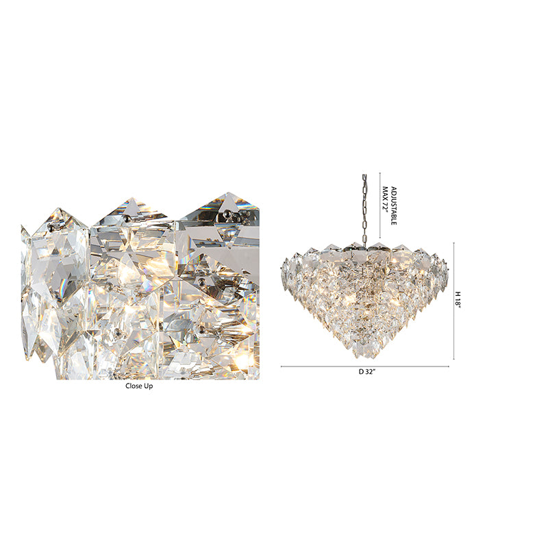Frame Chandelier with Clear Hanging Crystals (GL431) by Bethel - view 44