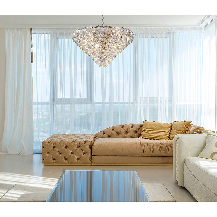 Frame Chandelier with Clear Hanging Crystals (GL431) by Bethel - view 45