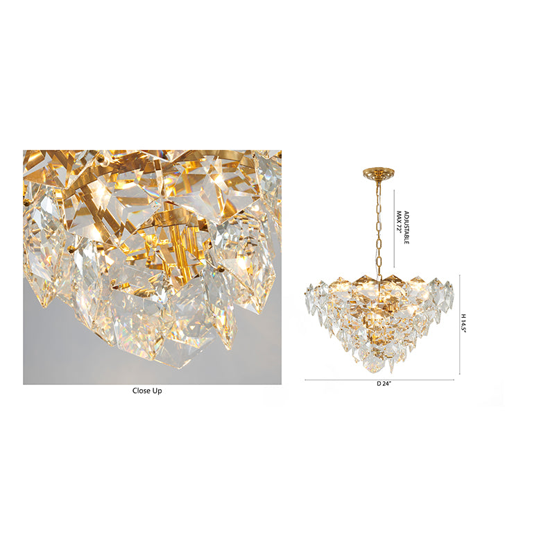 Frame Chandelier with Clear Hanging Crystals (GL431) by Bethel - view 28