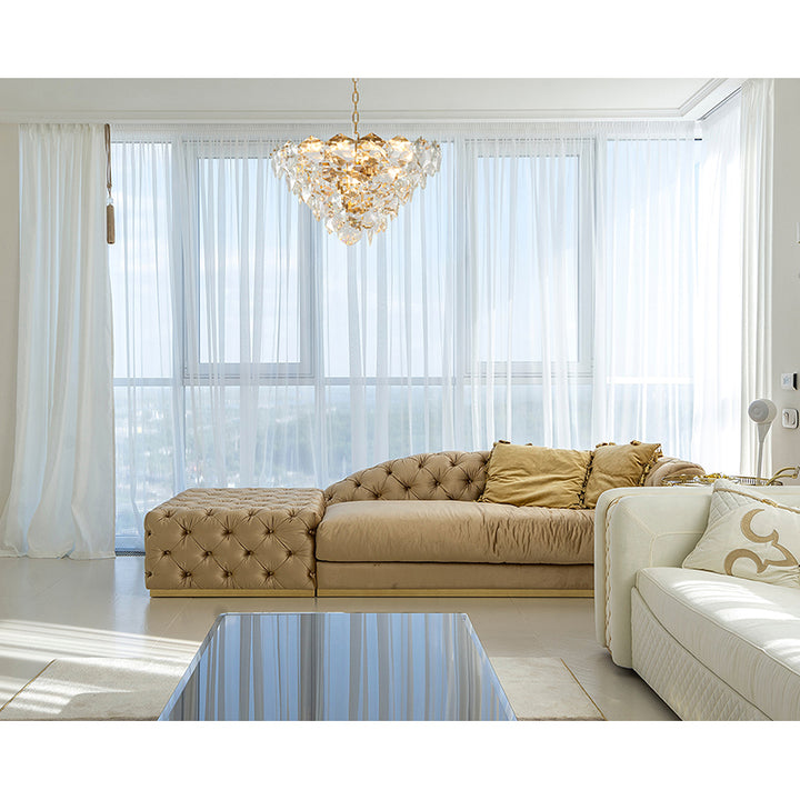 Frame Chandelier with Clear Hanging Crystals (GL431) by Bethel - view 30