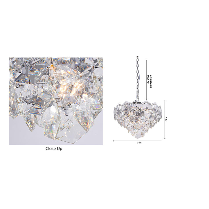Frame Chandelier with Clear Hanging Crystals (GL431) by Bethel - view 15