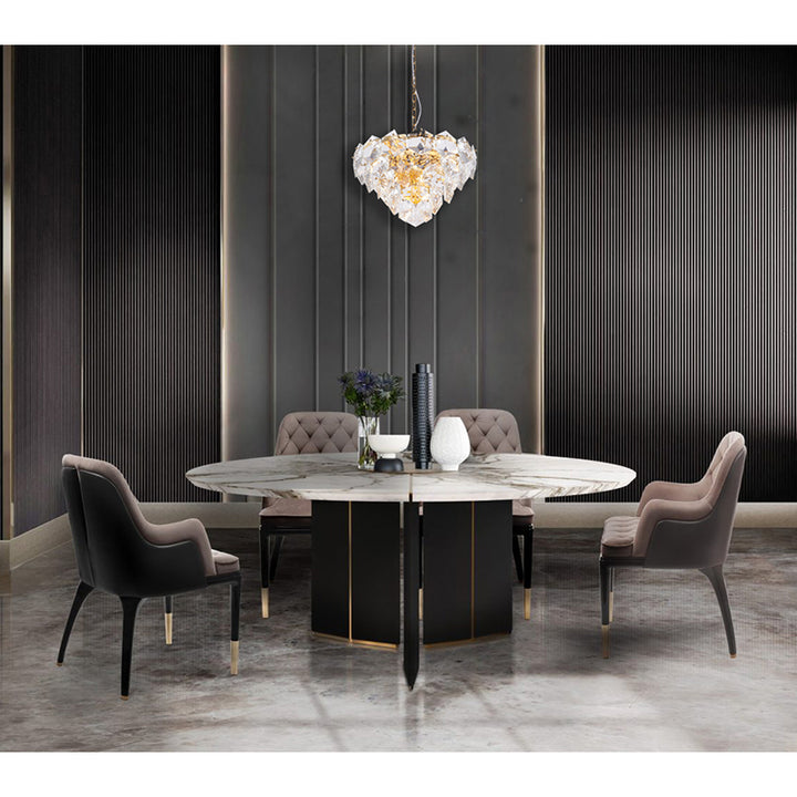 Frame Chandelier with Clear Hanging Crystals (GL431) by Bethel - view 17