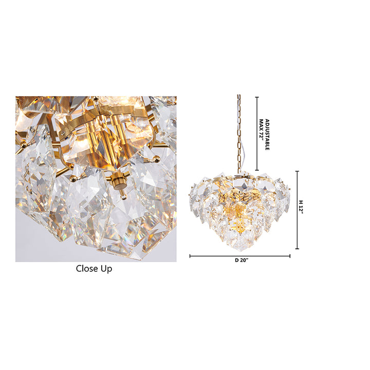 Frame Chandelier with Clear Hanging Crystals (GL431) by Bethel - view 18