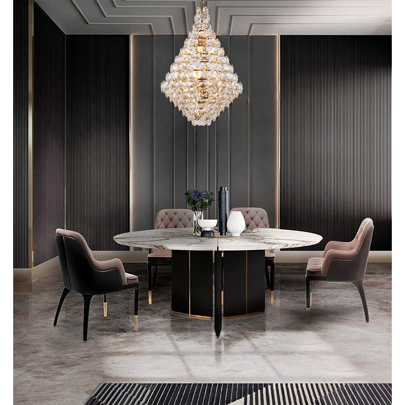 Frame Chandelier with Clear Hanging Crystals (GL431) by Bethel - view 64