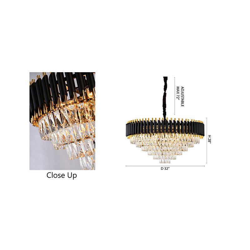 Rectangular Frame Chandelier with Clear Hanging Crystals by Bethel - view 22