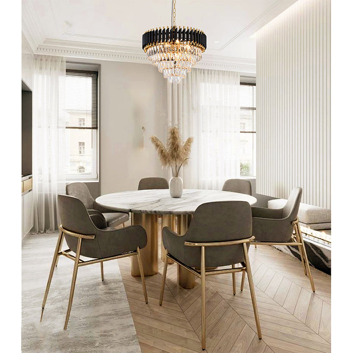 Rectangular Frame Chandelier with Clear Hanging Crystals by Bethel - view 11
