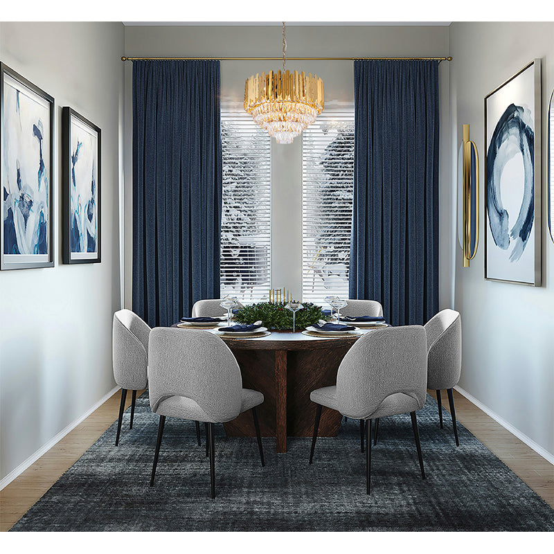 Stainless Steel Frame Chandelier with Clear Hanging Crystals by Bethel - view 21