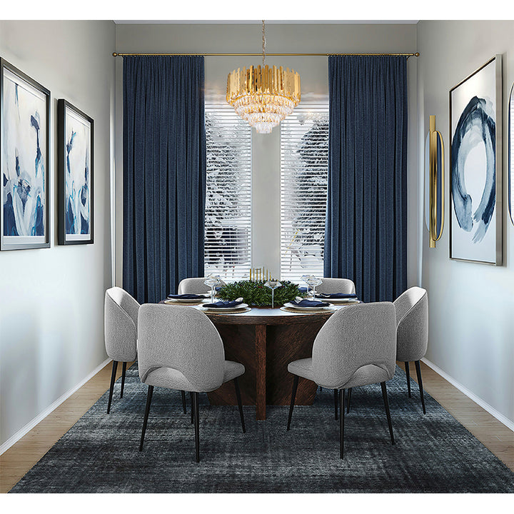 Stainless Steel Frame Chandelier with Clear Hanging Crystals by Bethel - view 21