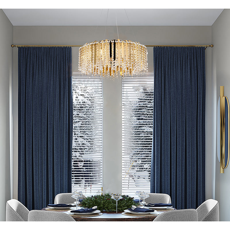 Stainless Steel Chandelier with Clear Hanging Crystal Beads by Bethel - view 16