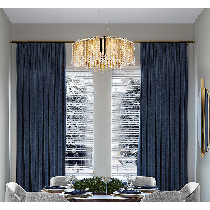 Stainless Steel Chandelier with Clear Hanging Crystal Beads by Bethel - view 16