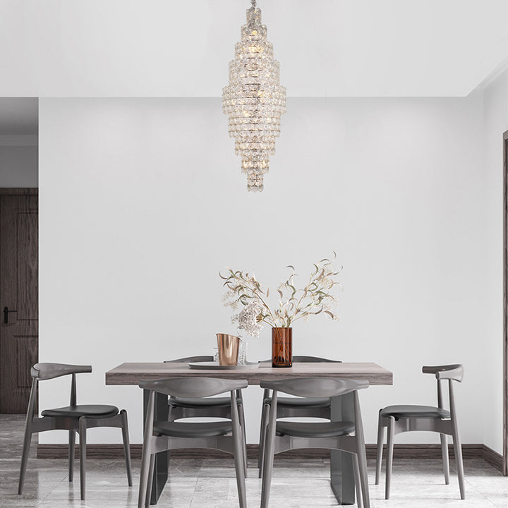 Seven Tier Frame Chandelier with Clear Hanging Crystals by Bethel - view 23