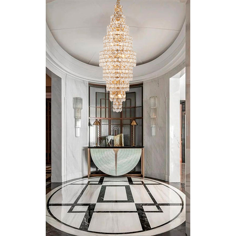 Seven Tier Frame Chandelier with Clear Hanging Crystals by Bethel - view 11