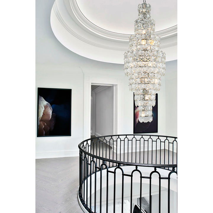 Seven Tier Frame Chandelier with Clear Hanging Crystals by Bethel - view 2