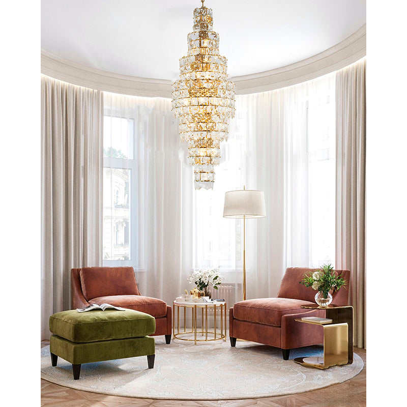 Seven Tier Frame Chandelier with Clear Hanging Crystals by Bethel - view 5