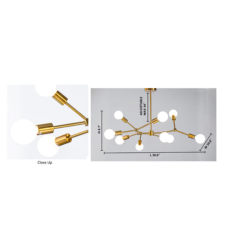 Antique Gold Branch Frame Ceiling Fixture by Bethel - view 5