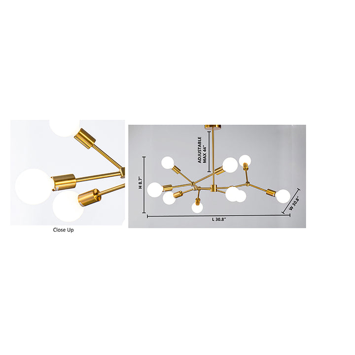 Antique Gold Branch Frame Ceiling Fixture by Bethel - view 5