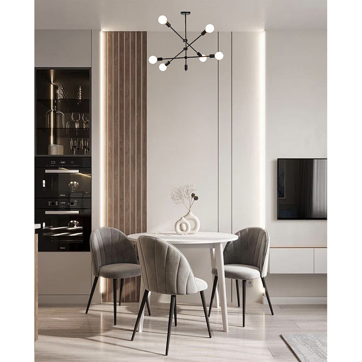 Matte Black Sputnik Frame Ceiling Fixture by Bethel - view 7