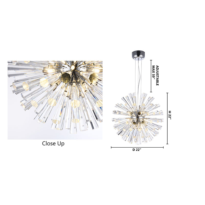 Frame Chandelier with Clear Crystal Spikes by Bethel - view 4