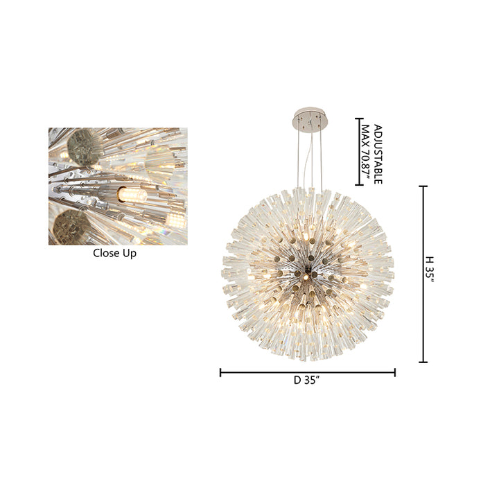 Frame Chandelier with Clear Crystal Spikes by Bethel - view 32