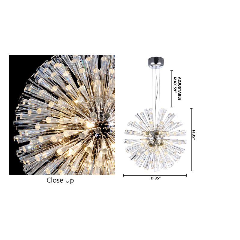 Frame Chandelier with Clear Crystal Spikes by Bethel - view 8