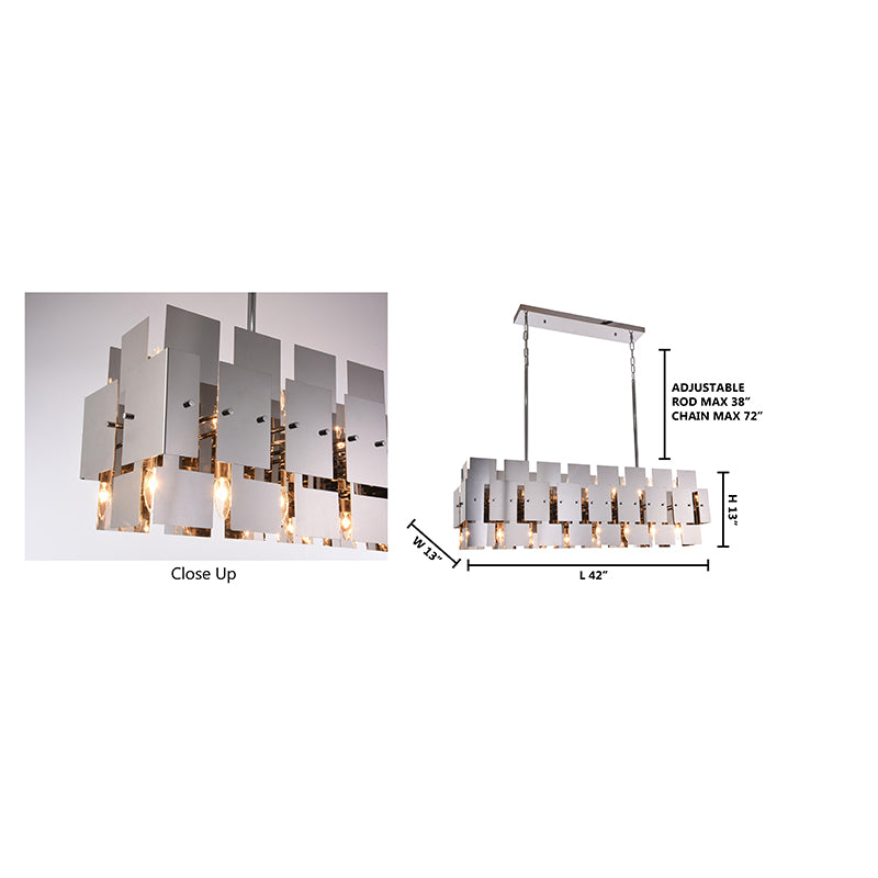 Plated Geometric Chandelier by Bethel - view 7