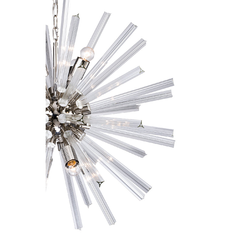 Clear Glass Spike Chandelier with Chrome Hardware by Bethel - view 2