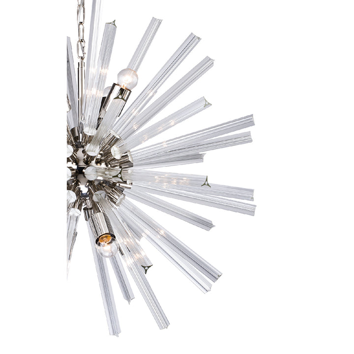 Clear Glass Spike Chandelier with Chrome Hardware by Bethel - view 2