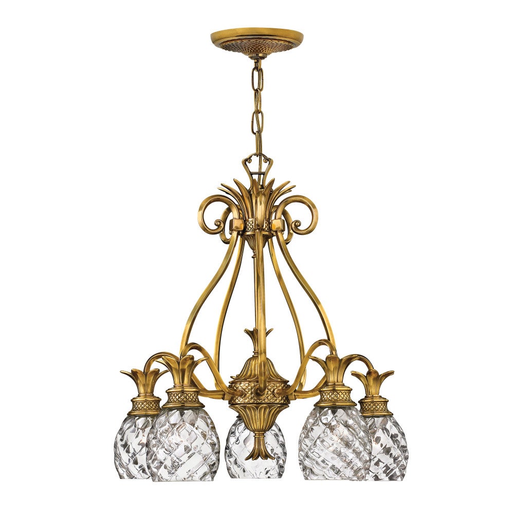 Plantation Single Tier Chandelier in Burnished Brass by Hinkley