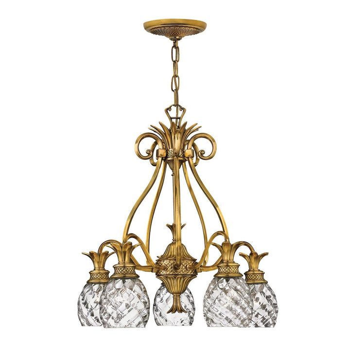 Plantation Single Tier Chandelier in Burnished Brass by Hinkley