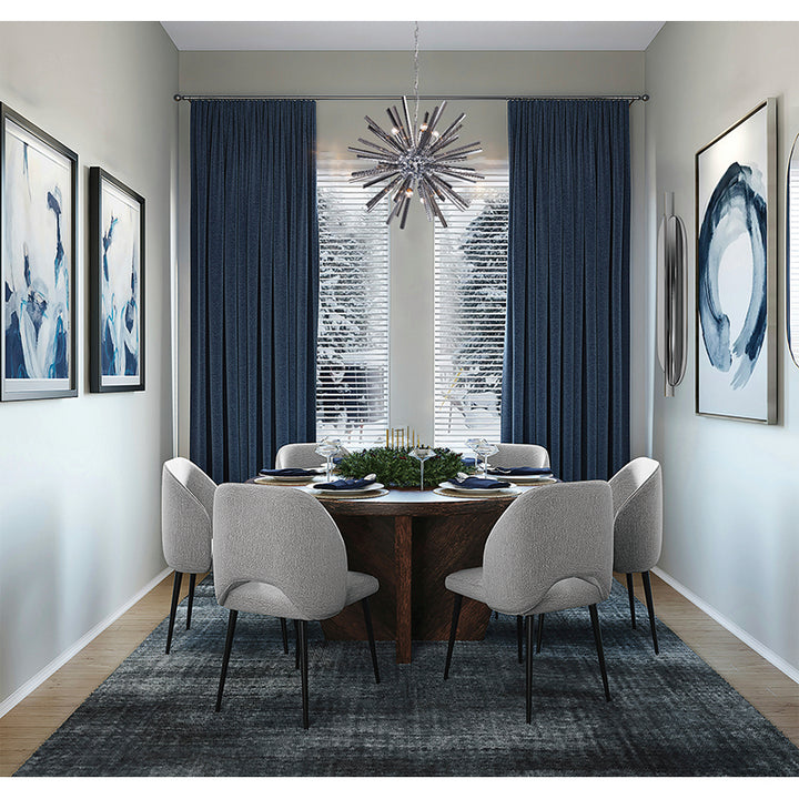 Smoke Glass Spike Chandelier with Chrome Hardware by Bethel - view 2