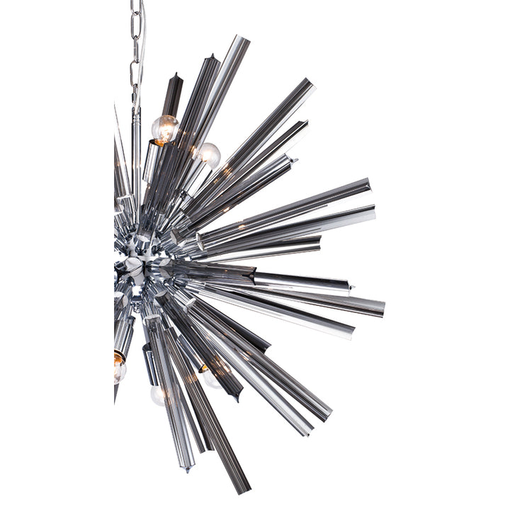 Smoke Glass Spike Chandelier with Chrome Hardware by Bethel - view 3