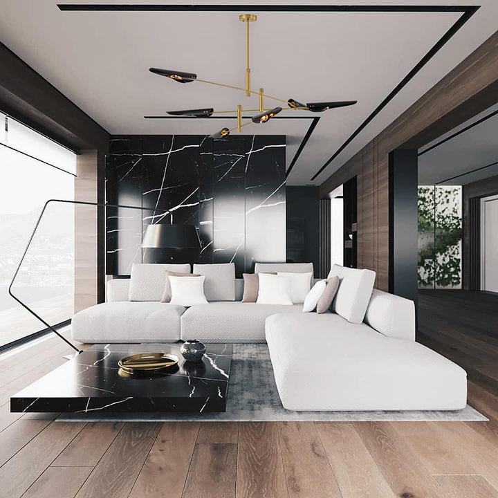 Arm Frame Chandelier with Shades by Bethel - view 6