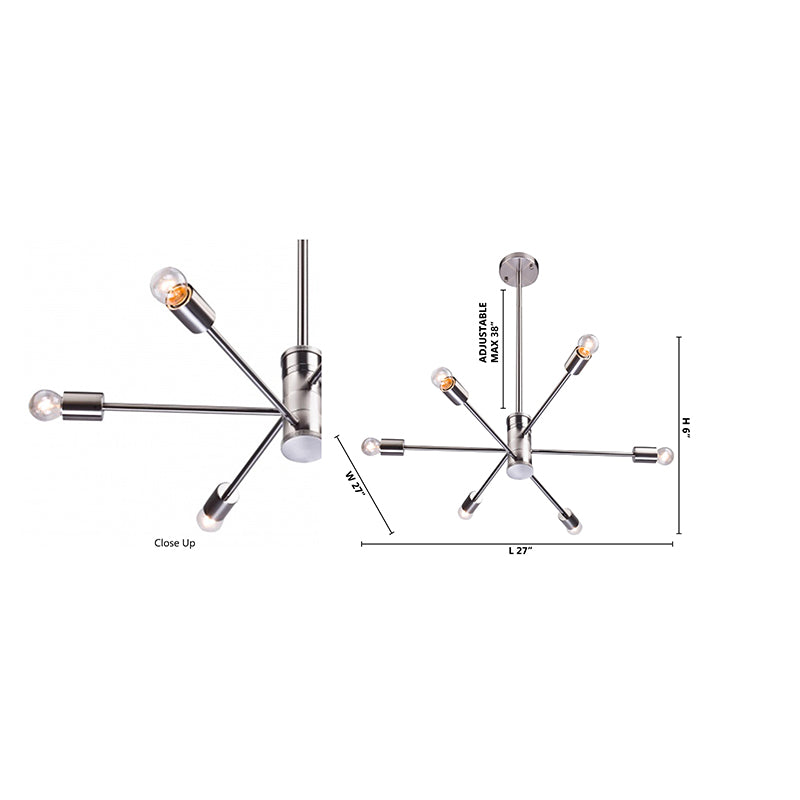 Frame Adjustable Arm Chandelier Arms by Bethel - view 17