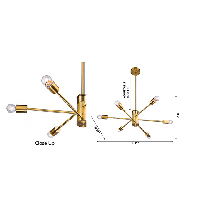 Frame Adjustable Arm Chandelier Arms by Bethel - view 6