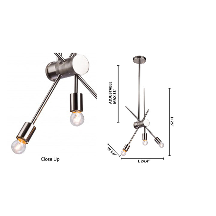 Frame Ceiling Fixture with Adjustable Three Arm by Bethel - view 18
