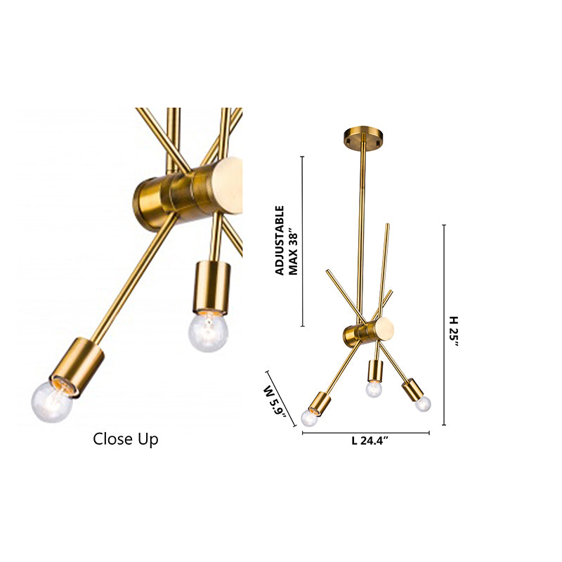 Frame Ceiling Fixture with Adjustable Three Arm by Bethel - view 5