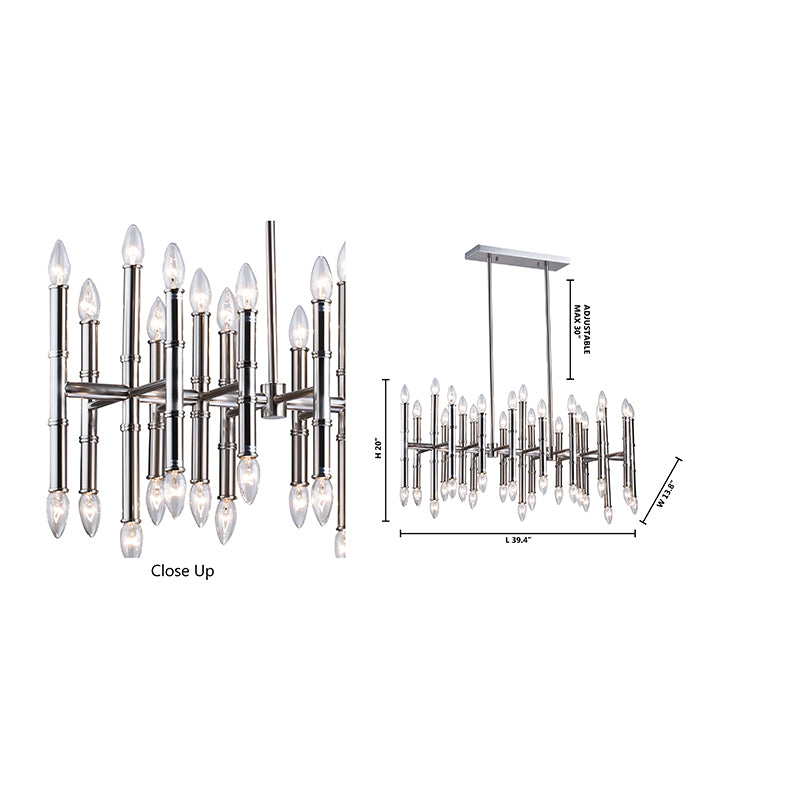 Bamboo Pipe Chandelier by Bethel - view 13
