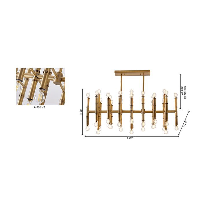 Bamboo Pipe Chandelier by Bethel - view 7
