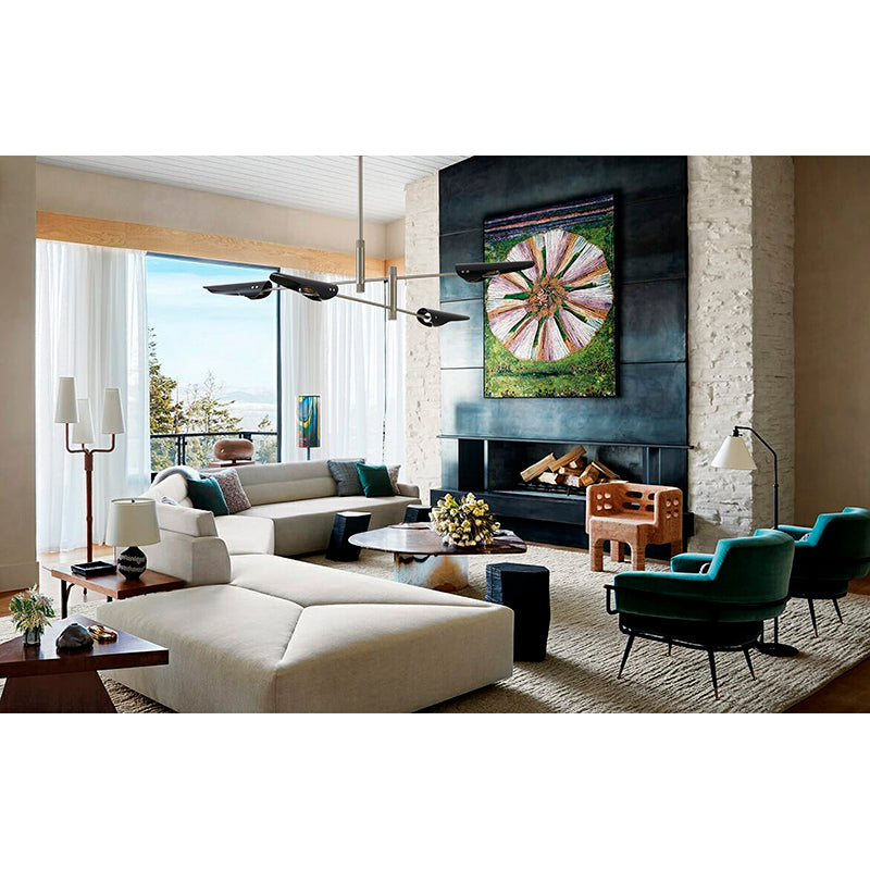 Metal Frame Chandelier with Shades by Bethel - view 10