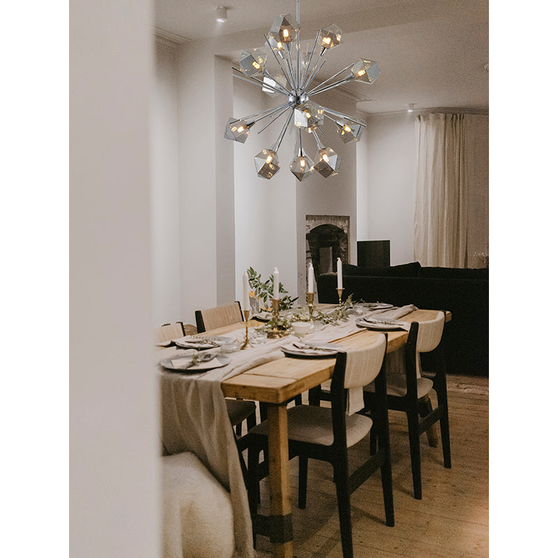 Sputnik Frame Chandelier with Glass Shades by Bethel - view 10