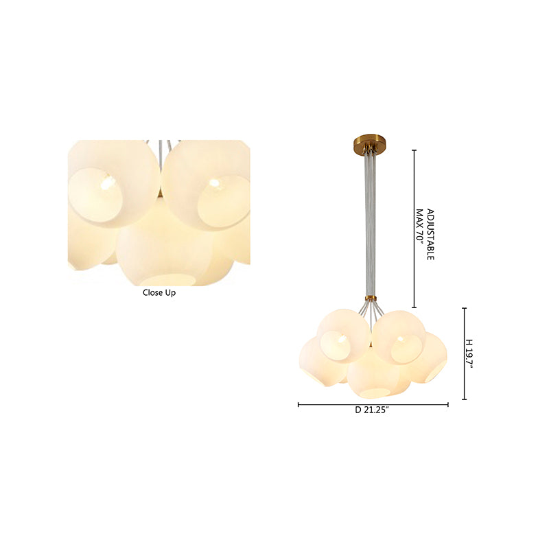 Frame Chandelier with Glass Globe Shades by Bethel - view 4