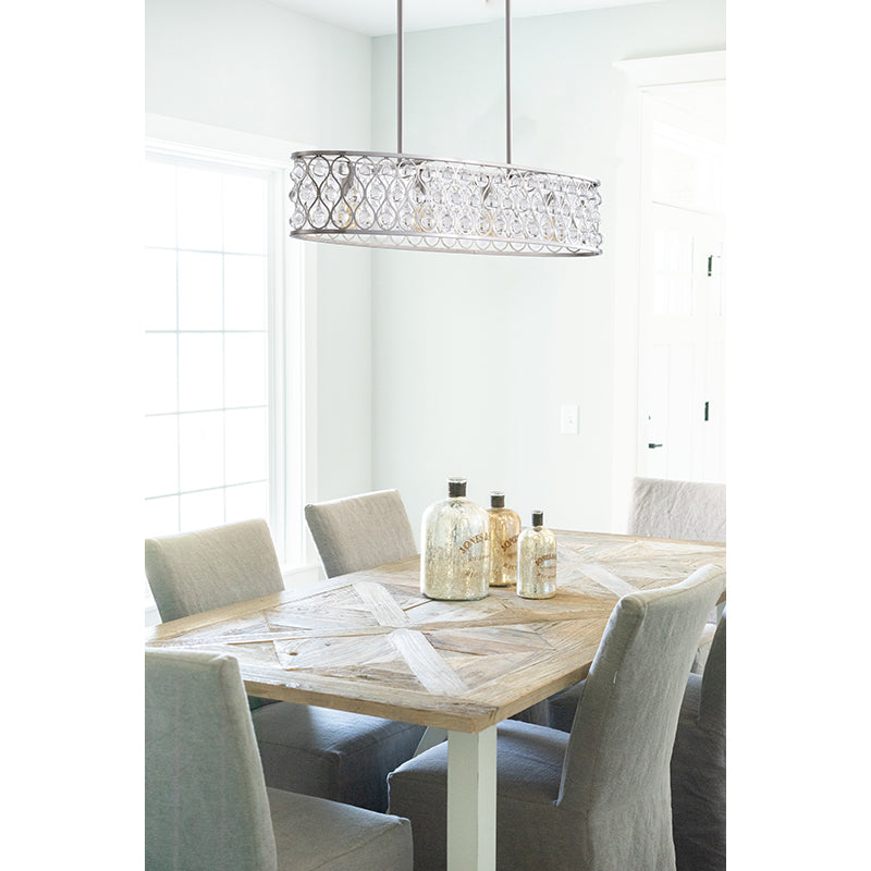 Oval Framed Chandelier with Clear Crystal Hanging Drops by Bethel - view 21