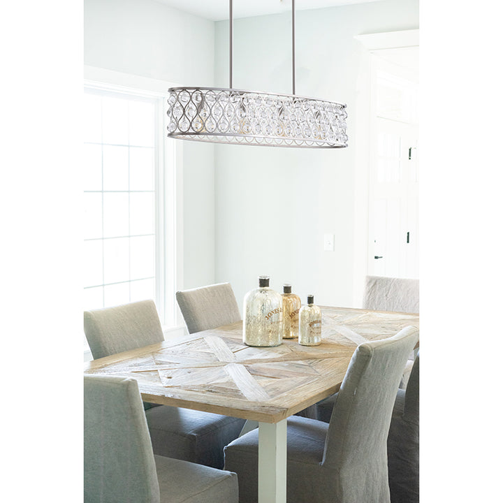 Oval Framed Chandelier with Clear Crystal Hanging Drops by Bethel - view 21