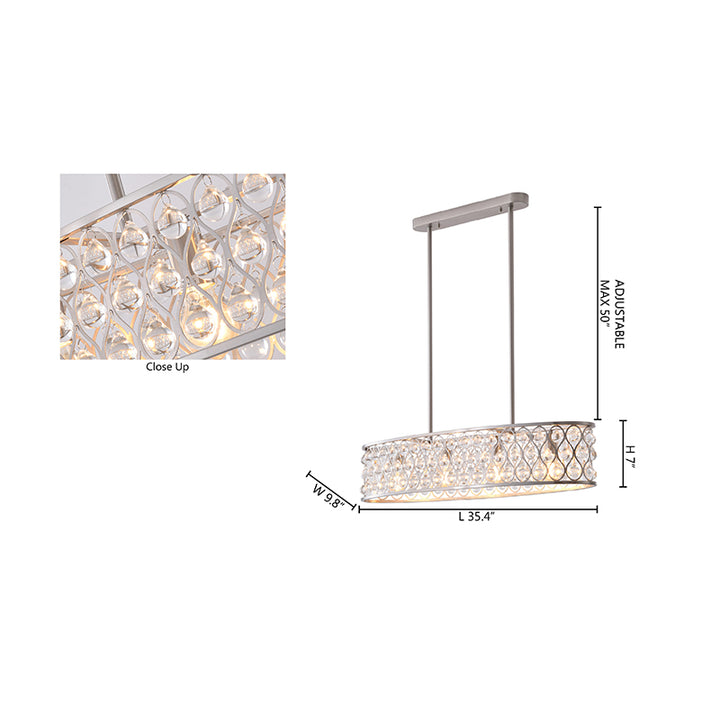 Oval Framed Chandelier with Clear Crystal Hanging Drops by Bethel - view 22