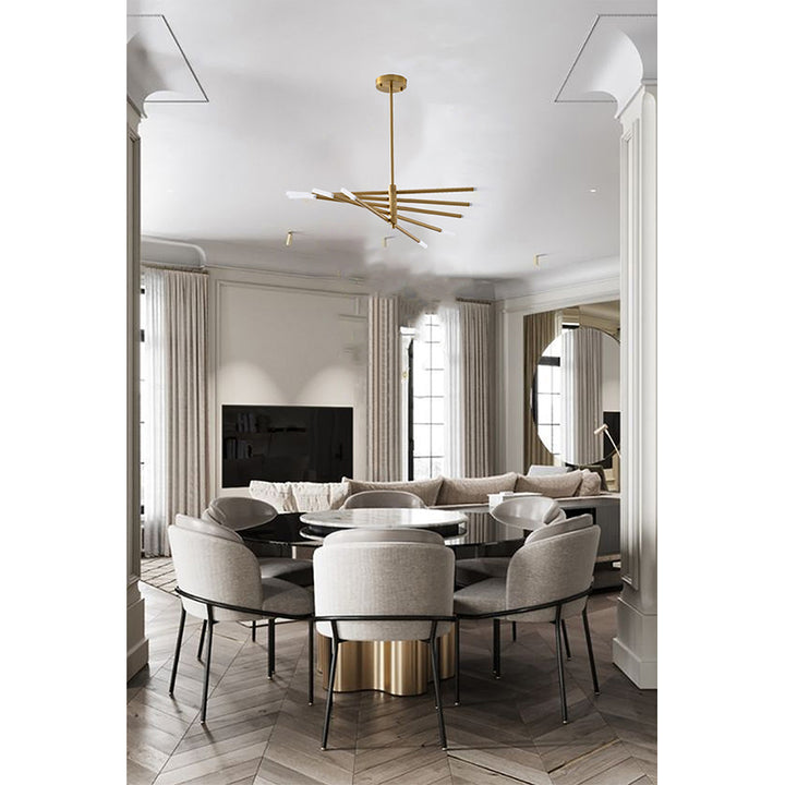 Frame Match Stick Arm Chandelier with Frosted Glass Shades by Bethel - view 14